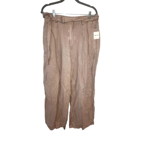 New Free‎ People Wide Leg Linen Blend Pants 10 - Picture 1 of 6